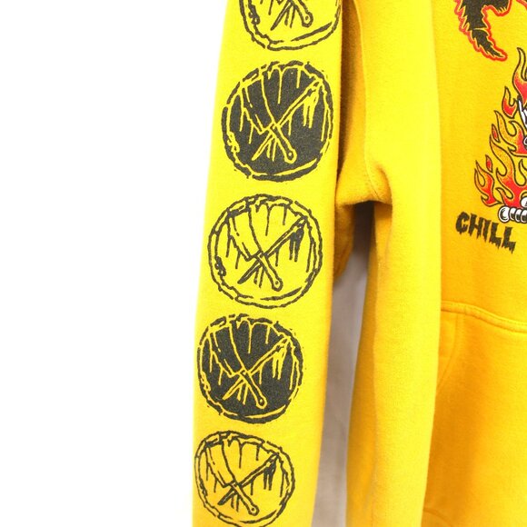 Rusty Butcher Pullover Hoodie Sweatshirt Sz X-LARGE Yellow Chill Thrill And Kill - Picture 3 of 10